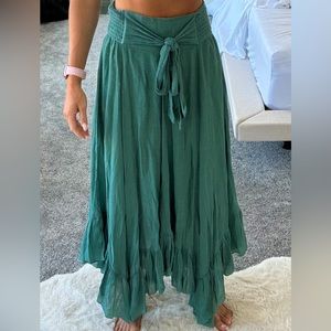 Boutique Green Handkerchief Skirt